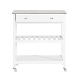 SoBuy Køkkenvogn med Skuffer – Køkkenø på Hjul | Hvid 81x45x90cm FKW47-II-W
