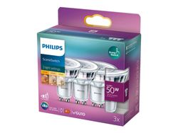 Philips SceneSwitch - LED-spotlight - GU10 - 1.5/3.5/4.8 W (motsvarande 50 W) - klass F - varmvitt/flammljus - 2200/2500/2700 K (paket om 3)