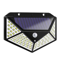 Solcellelampe med bevegelsessensor - Solcellevegglampe Bevegelsesdetektor Sort