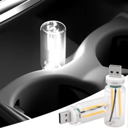 OBOSOE 2 st USB Bilbelysning Retro Touch Inredningslampor Mini Belysning (Vit)