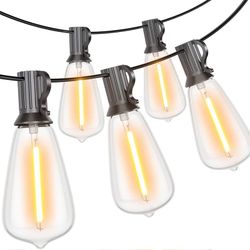 OBOSOE 5.5m Vattentät 2700K Ljusslinga utomhus 12+1 ST38 LED-Lampor. Utebelysning för Terrass och Fest