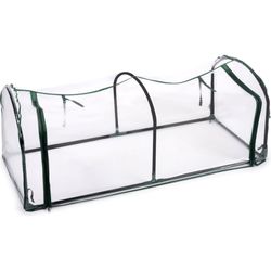 Kinzo Tunnel Drivhus med lynlås 130x60x50 cm Transparent/Grøn