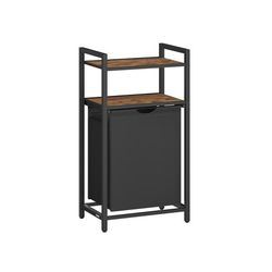 Tvättkorg med 2 hyllplan – 65 liter – vintage brun-svart