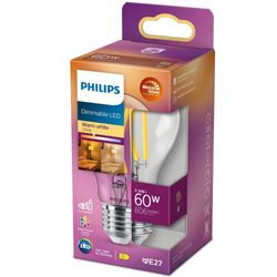 LED E27 Normal 60W Klar Dæmpbar WarmGlow 806lm