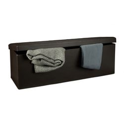 Sammenleggbar oppbevaringsbenk i kunstskinn