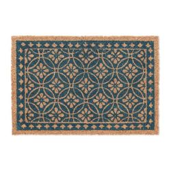 Kokosfiber dørmatte med blomsterdesign
