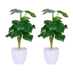 Monstera kunstig plantesett med 2