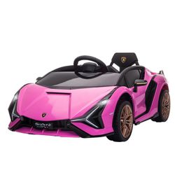 Elektrisk SUV-bil for barn med 3 gir, setebelter, fjernkontroll, musikk (MP3/USB) lys, for 37-60 måneder, lastekapasitet 25kg, rosa