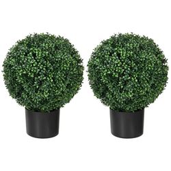 Kunstige planter, sett med 2 UV-bestandige kunstige planter i blomsterpotte, 52 cm bokstrær, stueplante for hage, stue, grønn