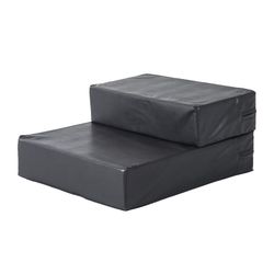Kjæledyrtrapper Sammenleggbar Kjæledyrsmatte Med 2 Trinn, Hundetrapper For Katter Og Hunder, Svart, L45Xb39Xh20Cm