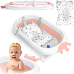 Babybadekar med pute RK-280 hvit/rosa