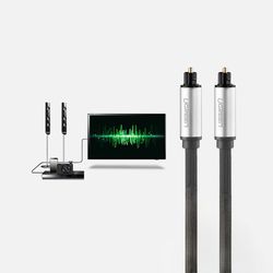 Toslink SPDIF optisk kabel 3m grå