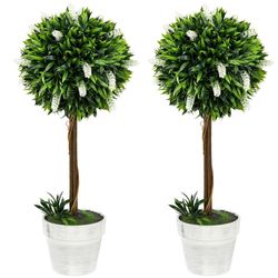 Kunstig lavendel sæt med 2 store 60 cm kunstige planter, kunstige planter i potte, kunstige plastik blomst som ægte til stuen soveværelse kontorhave m