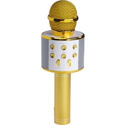 Bluetooth Karaoke Mikrofon med indbygget højttaler. Guld