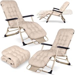 Sammenleggbar hageseng med pute Sofotel ChillWell sett med 2 beige