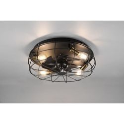 Trio Trondheim -fläktljusarmatur 48 cm, 4 x E27, mattsvart