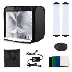 Professionel lysboks, bordplade fotografering, 4 farvede baggrunde, 60cm fotoboks