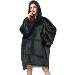 Hoodie teppe - Overstore hette genser teppe snuggie svart