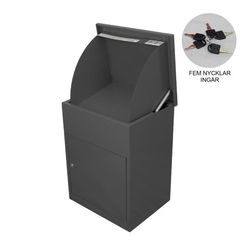 Paketlåda Grå Låsbar Väggmonterad Säker Postlåda Utomhus Paket Smart Post Dropbox Väderbeständigt Galvaniserat Stål | 6 Nycklar | 580 x 460 x 360 mm