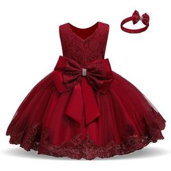Princess party dresses with Bow and Headband
