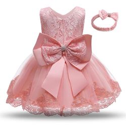 Princess party dresses with Bow and Headband