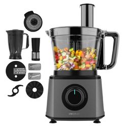 Cecotec Food processor with maximum power of 2000 W, stainless-steel body, 2 speeds and Pulse function. Includes 3.5 L bowl. Accessories: 3 cutting d