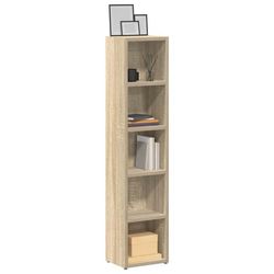 CD-hyllor 2 st sonoma-ek 21x16x93,5 cm spånskiva