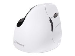 Evoluent VerticalMouse 4 Right Mac - Vertikal mus - høyrehendt - optisk - 6 knapper - trådløs - Bluetooth - hvit