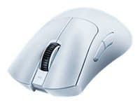 Razer DeathAdder V3 Pro - Mus - ergonomisk - høyrehendt - optisk - 5 knapper - trådløs - Bluetooth, USB - hvit
