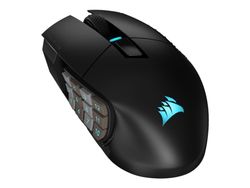 CORSAIR Scimitar Elite - Mus - RGB - optisk - 16 knapper - trådløs, kablet - 2.4 GHz, Bluetooth, USB - USB Slipstream trådløs mottaker