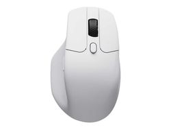 Keychron M6 - Mus - ergonomisk - optisk - 5 knapper - trådløs, kablet - 2.4 GHz, Bluetooth 5.1, USB-C - USB-C trådløs mottaker - hvit