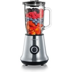 SEVERIN SM3734 Blender, avtagbar 1L-glasbehållare, 2 hastigheter + pulsfunktion, 22.000 rpm, kabelförvaring, rostfritt stål / svart