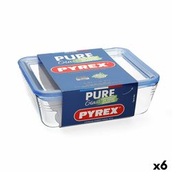 Hermetisk Lunsjboks Pyrex Pure Glass Gjennomsiktig Glass (800 ml) (6 enheter)