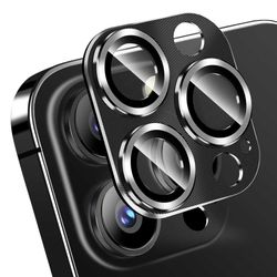 iPhone 14 Pro/14 Pro Max Kamerabeskyttelse Metall Herdet Glass Svart