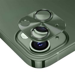iPhone 13/13 Mini Kamerabeskyttelse Metall Herdet Glass Grønn