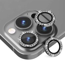 iPhone 14 Pro/Pro Max objektivdeksel Bling Diamond Svart