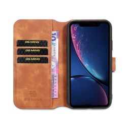 DG-Ming Lompakkokotelo 3-kortti Apple iPhone 12 (6.1") : väri - ruskea