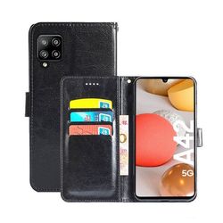 Wallet Cover 3-kort Samsung Galaxy A42 : farve - sort