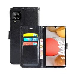Wallet Cover 3-kort Samsung Galaxy A42 : farve - sort