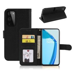 OnePlus 9 WALLET Læder Læder Taske Sort