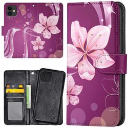 iPhone 11 - Lompakkokotelo/Kuoret Valkoinen Kukka