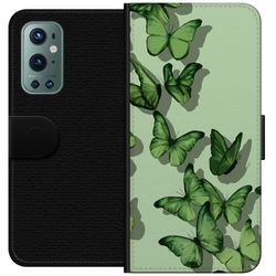 OnePlus 9 Pro Lommeboketui Grønne Sommerfugler