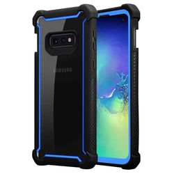 Deksel for Samsung Galaxy S10e 2-i-1 beskyttelsesdeksel med TPU-silikonkant og bakside av akrylglass