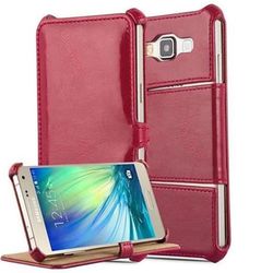 Lommebokdeksel til Samsung Galaxy A3 2015 Beskyttelsesdeksel UTEN magnetisk lukking med stativfunksjon og hjørneholder