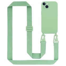 Deksel med Kedja for iPhone 13 Silikonbeskyttelsesetui med lengdejusterbar ledningsstropp