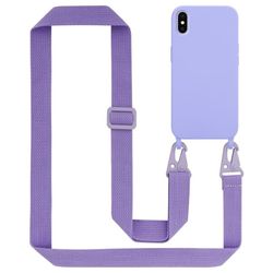 Deksel med Kedja for iPhone X / XS Silikonbeskyttelsesetui med lengdejusterbar ledningsstropp