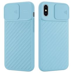 Deksel til iPhone X / XS Beskyttelsesdeksel av fleksibelt TPU-silikon og med kamerabeskyttelse