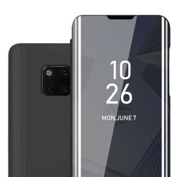 Etui for Huawei MATE 20 PRO Deksel Clear View Mirror Beskyttelsesetui med stativfunksjon 360 graders beskyttelse