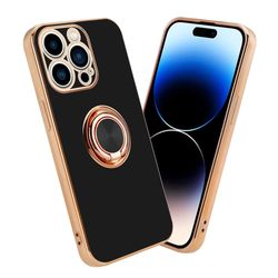 Deksel til iPhone 14 PRO med ring Etui av fleksibel TPU-silikon, med kamerabeskyttelse magnetisk bilholder