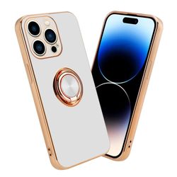 Deksel til iPhone 14 PRO med ring Etui av fleksibel TPU-silikon, med kamerabeskyttelse magnetisk bilholder